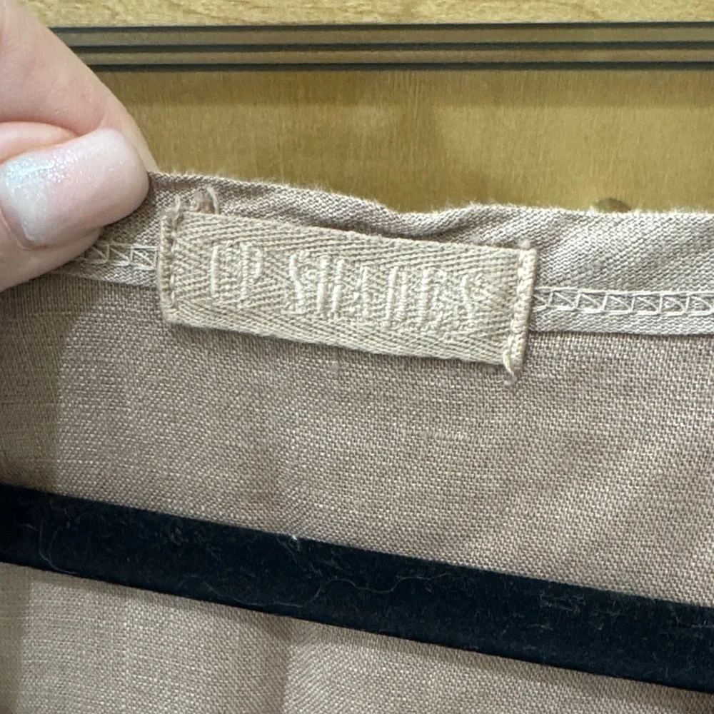 CP Shades Tan Linen Mini Dress with pockets - Picture 2 of 3